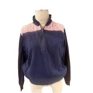 Simply Southern Sweatshirt Womens Small Navy 1/4 Zip Pullover Long Sleeve